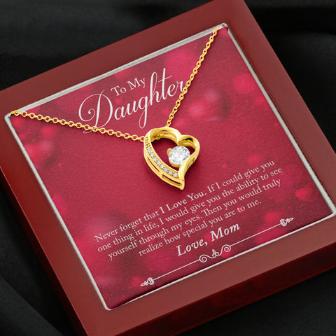Valentines Mom to Daughter Heart Necklace