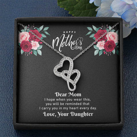 Mother's Day Two Hearts "I Carry You In My Heart" Necklace