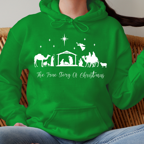 Green TRUE STORY of CHRISTMAS Hoodie