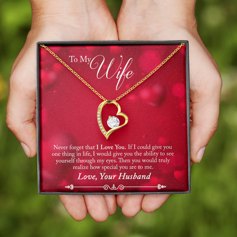Valentines Husband to Wife Heart Necklace