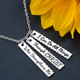 EASTER  I Can Do All Things Through Christ Bar Necklace