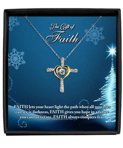 Christmas Faith Heart Cross Necklace